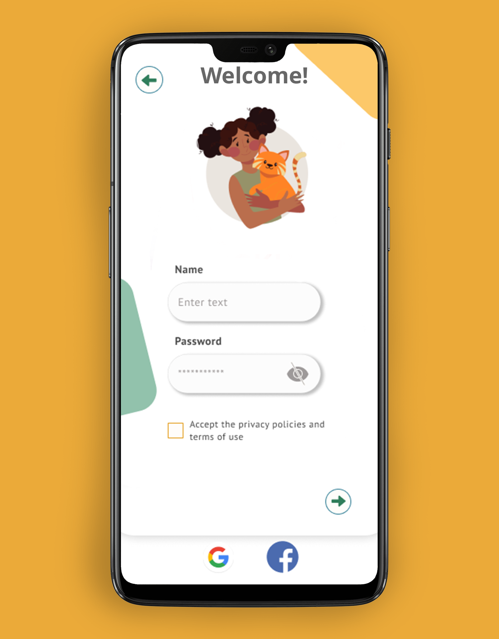 Mockup showcasing the user interface of the 4Pets app